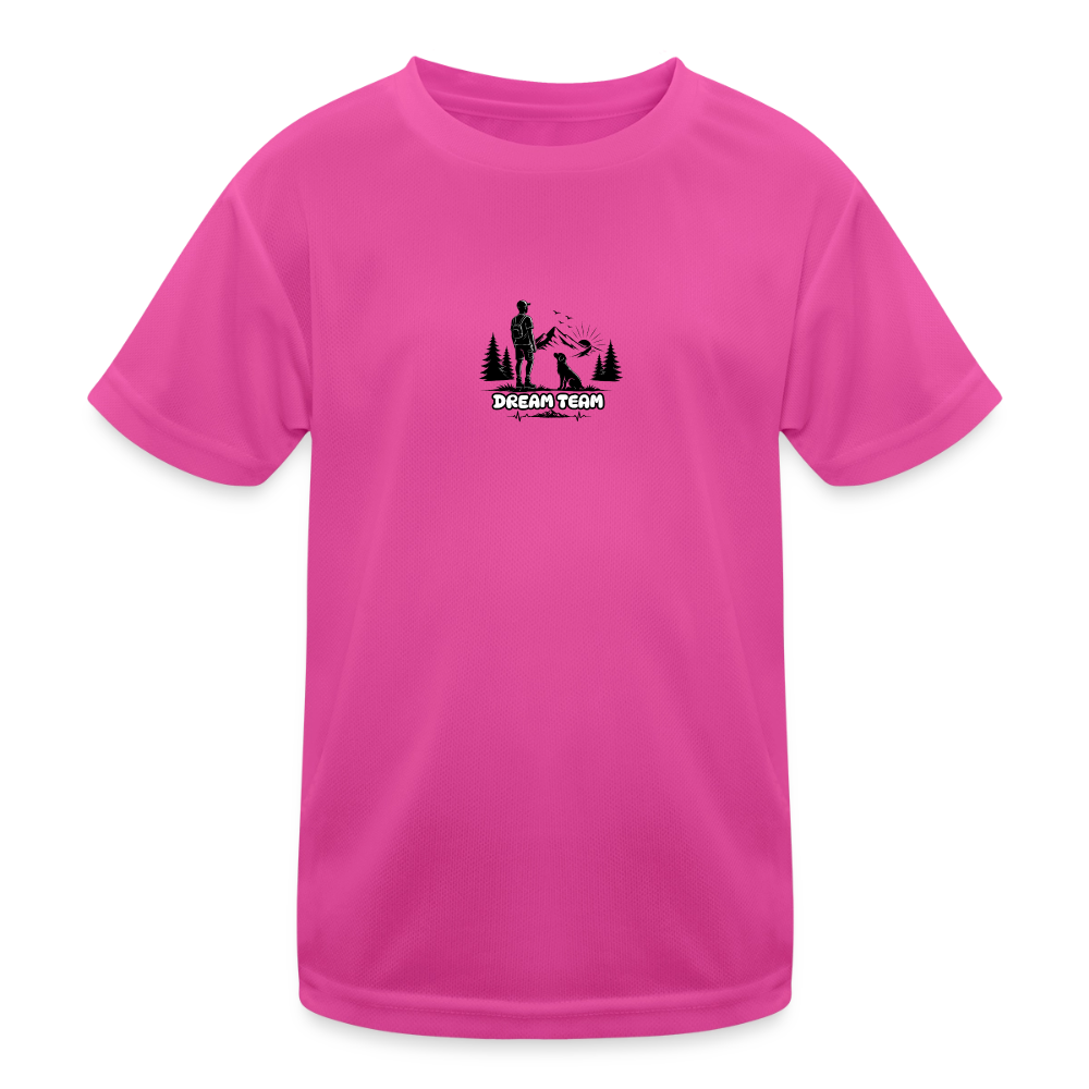 Kinder Funktions-T-Shirt Jungs - Dream Team - hot Pink