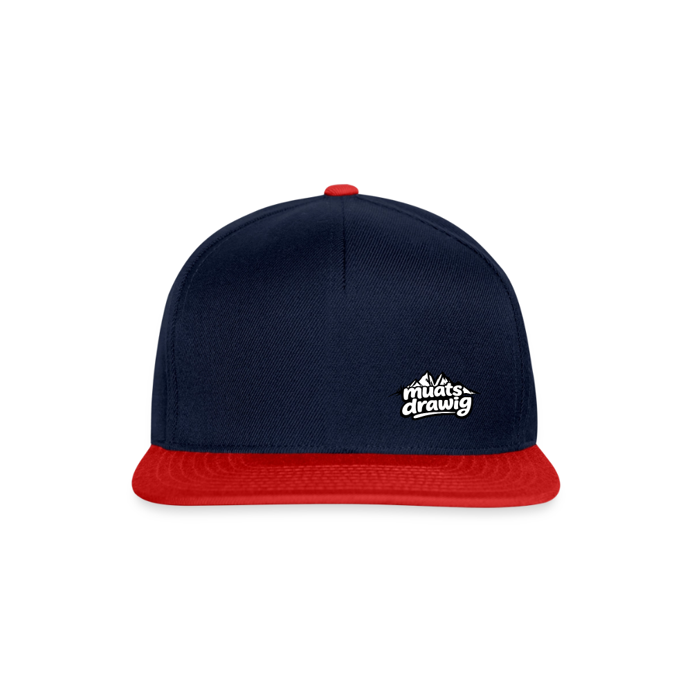 Snapback Cap Unisex - muats drawig - Navy/Rot