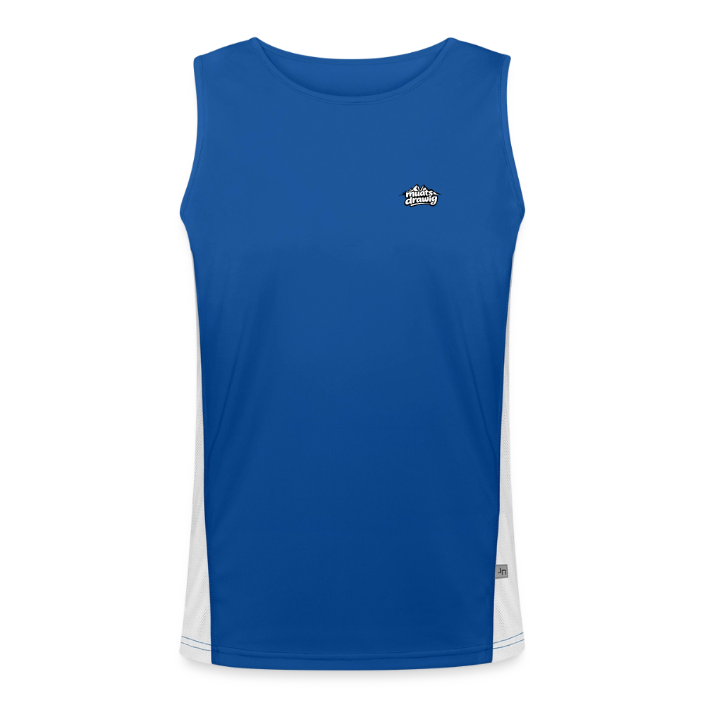 Funktionelles Kontrast-Tank Top für Männer - muats drawig - Royal/Weiß