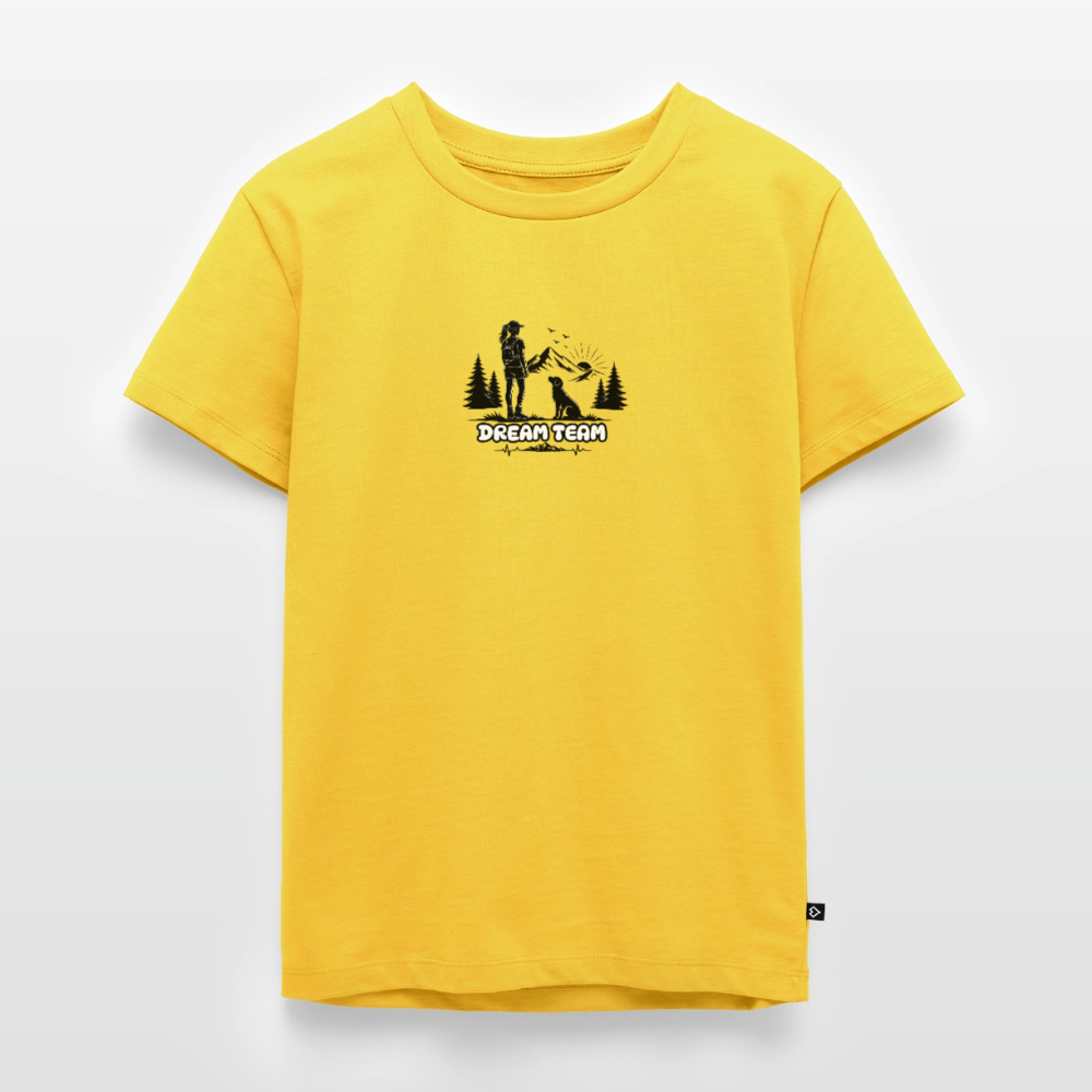 Kinder Premium T-Shirt Mädchen - Dream Team - Sonnengelb
