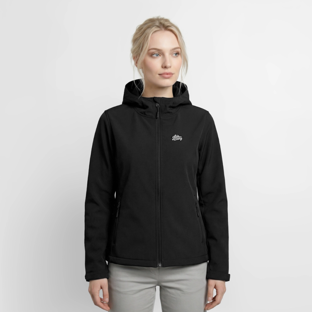 Frauen Recycelte Softshelljacke - muats drawig - Schwarz
