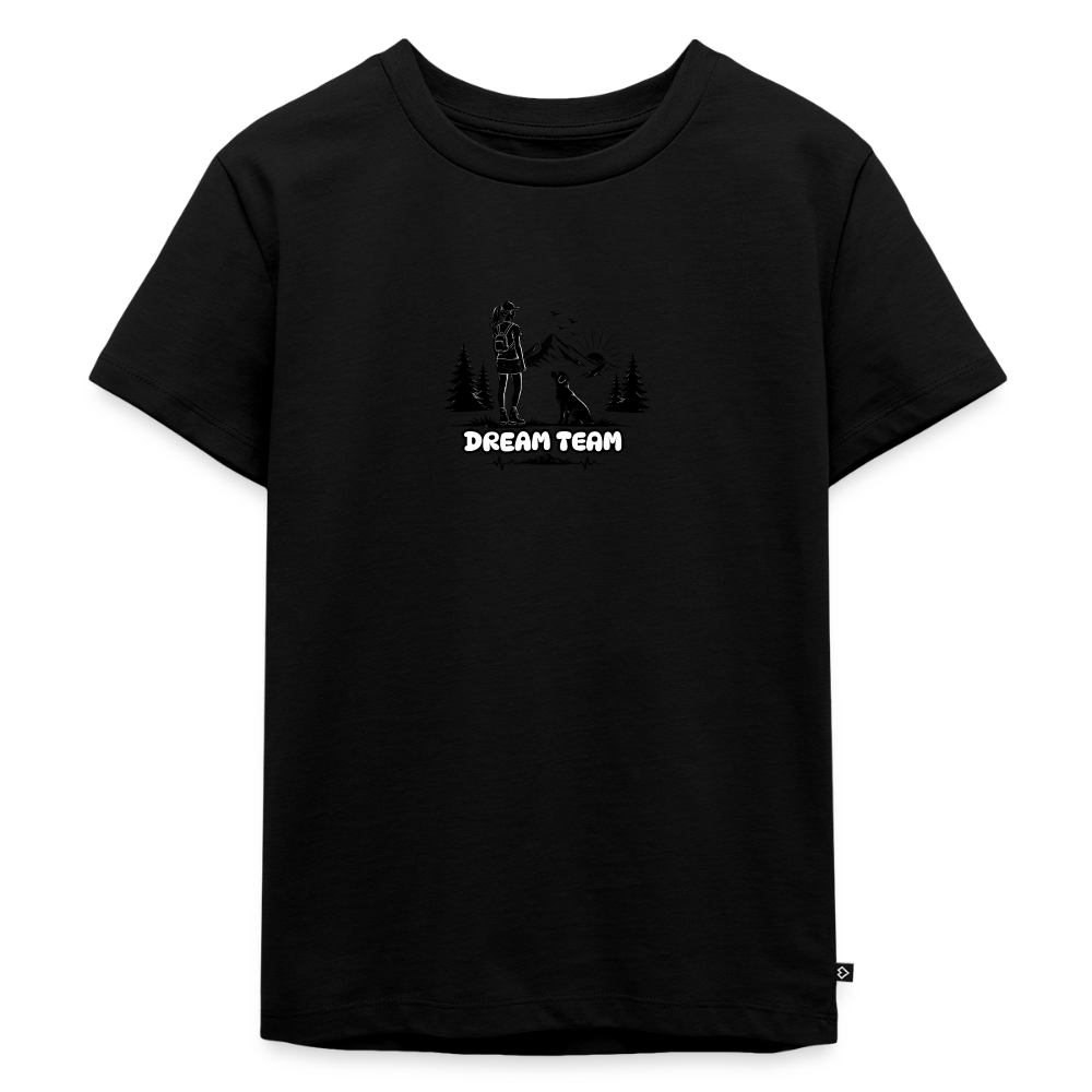 Kinder Premium T-Shirt Mädchen - Dream Team - Schwarz