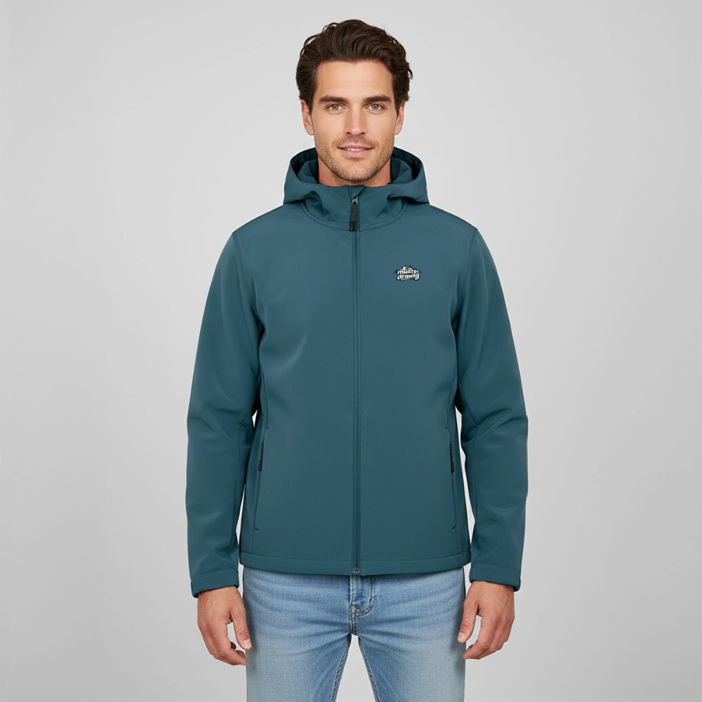 Recycelte Männer Softshell-Jacke - muats drawig - Dunkles Petrol