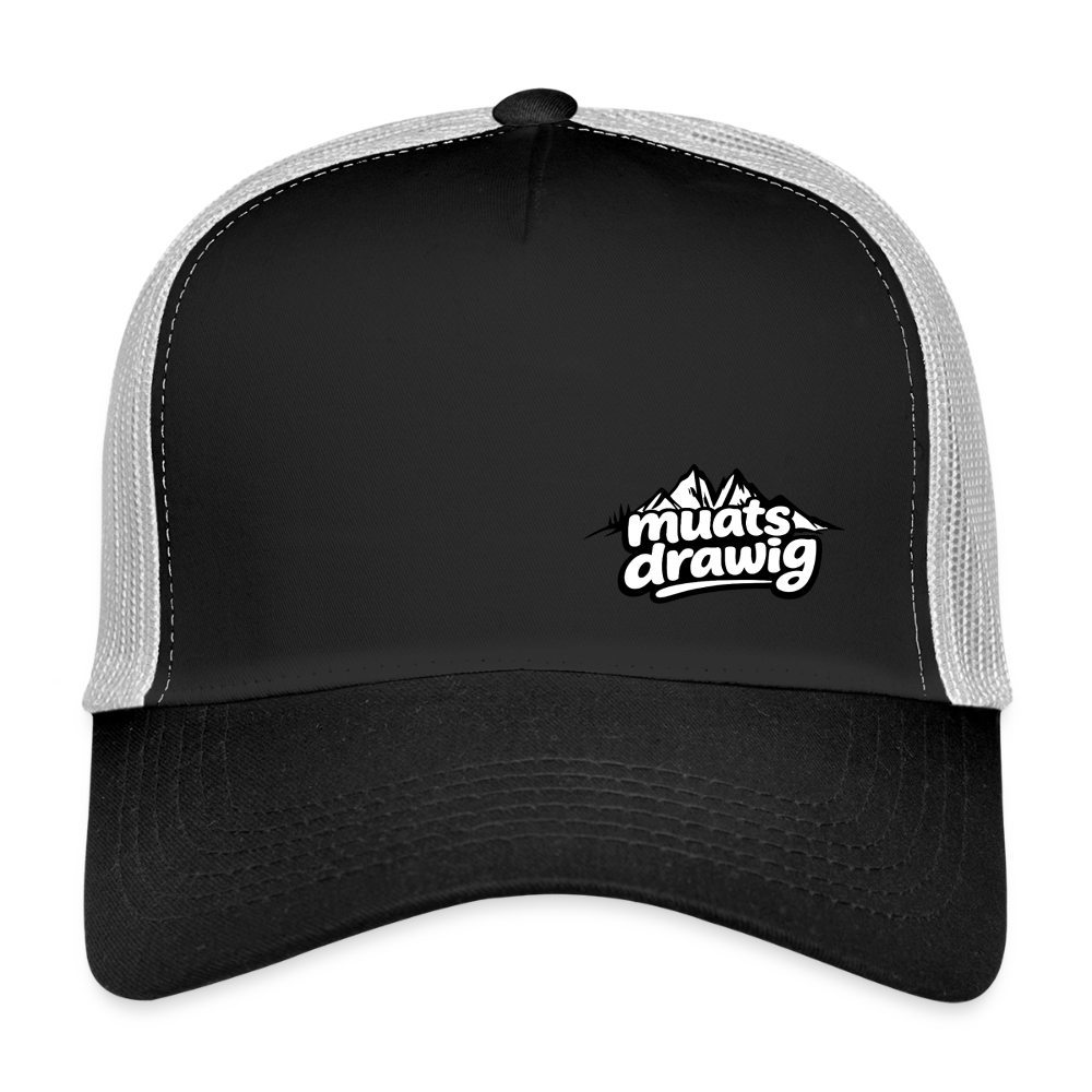 Trucker Cap Unisex - muats drawig - Schwarz/Steingrau