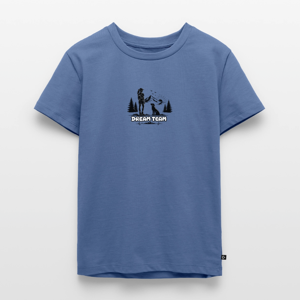 Kinder Premium T-Shirt Mädchen - Dream Team - Taubenblau