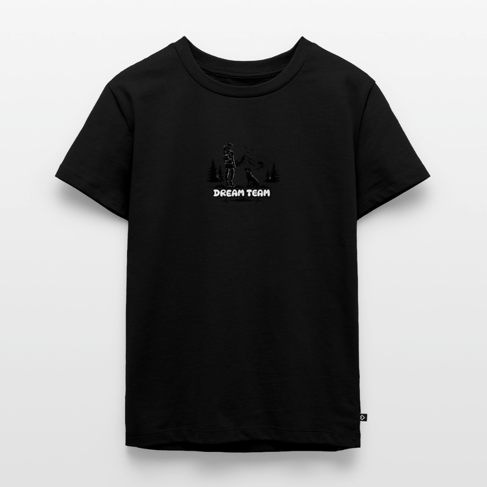 Kinder Premium T-Shirt Mädchen - Dream Team - Schwarz