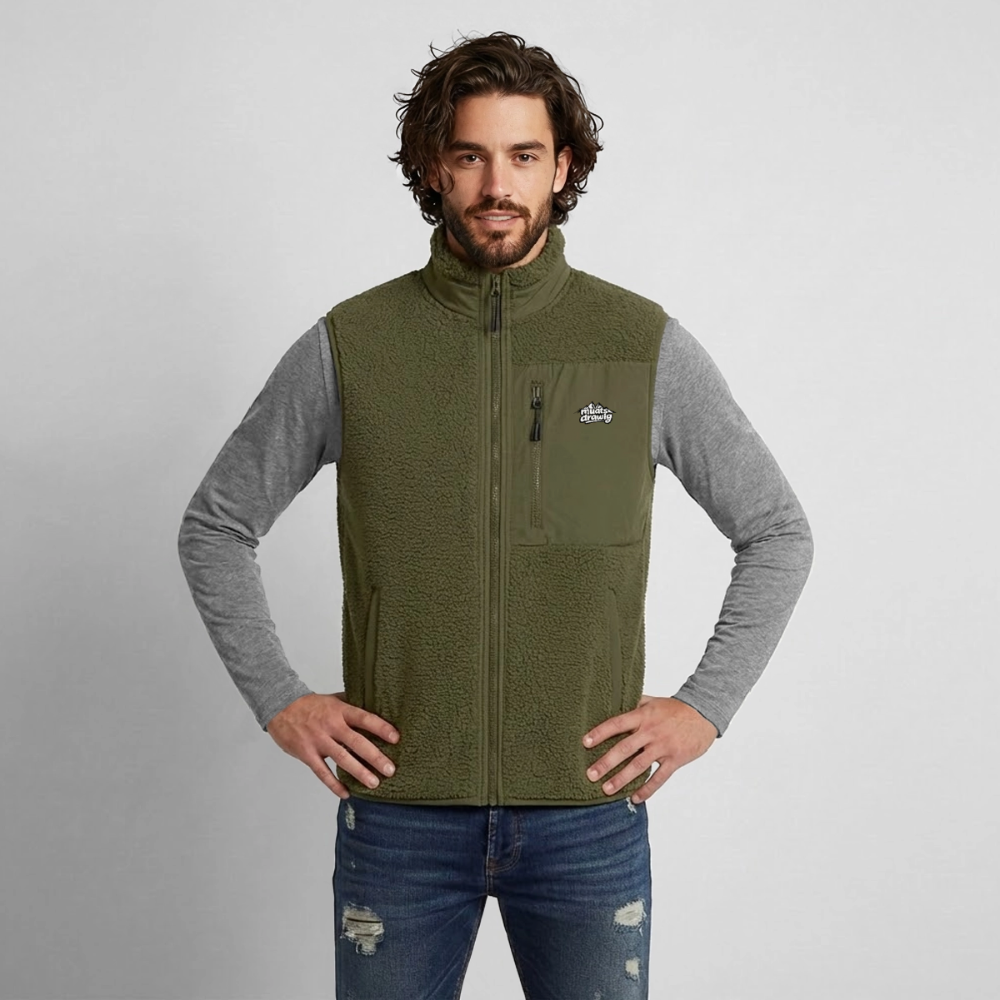 Unisex Sherpaweste - muats drawig - Khaki