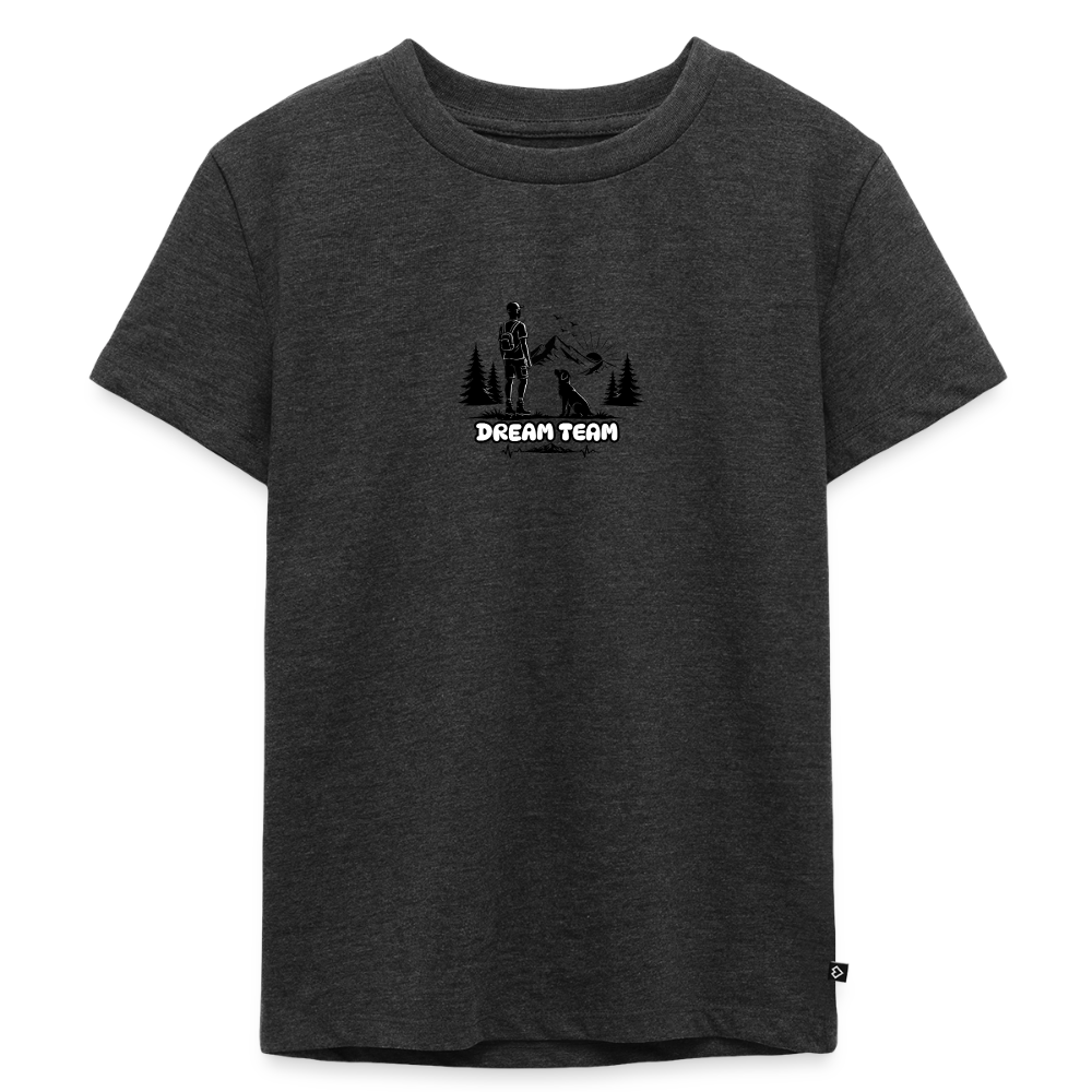 Kinder Premium T-Shirt Jungs - Dream Team - Anthrazit meliert