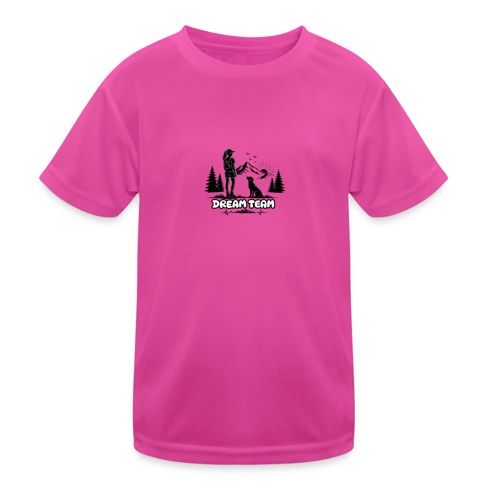 Kinder Funktions-T-Shirt Mädchen - Dream Team - hot Pink