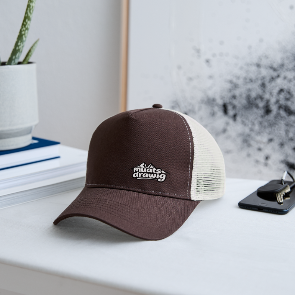 Trucker Cap Unisex - muats drawig - Braun/Beige