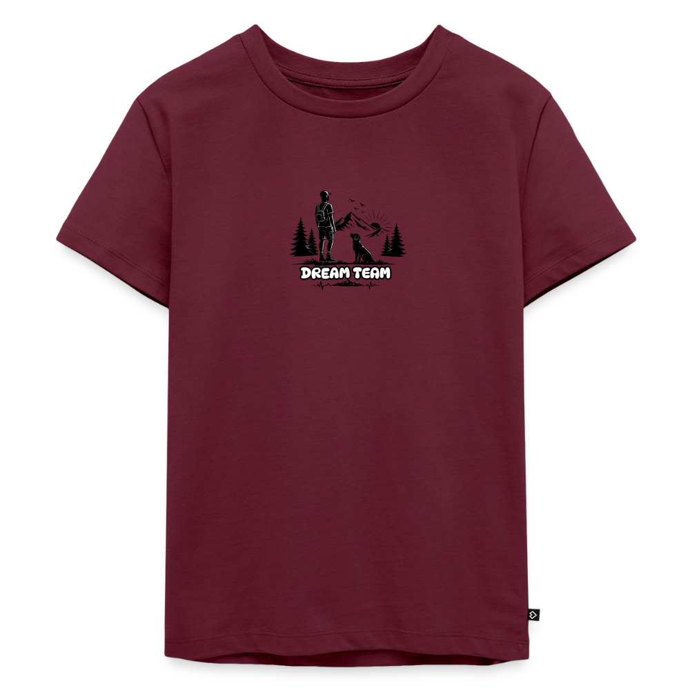 Kinder Premium T-Shirt Jungs - Dream Team - Burgunderrot