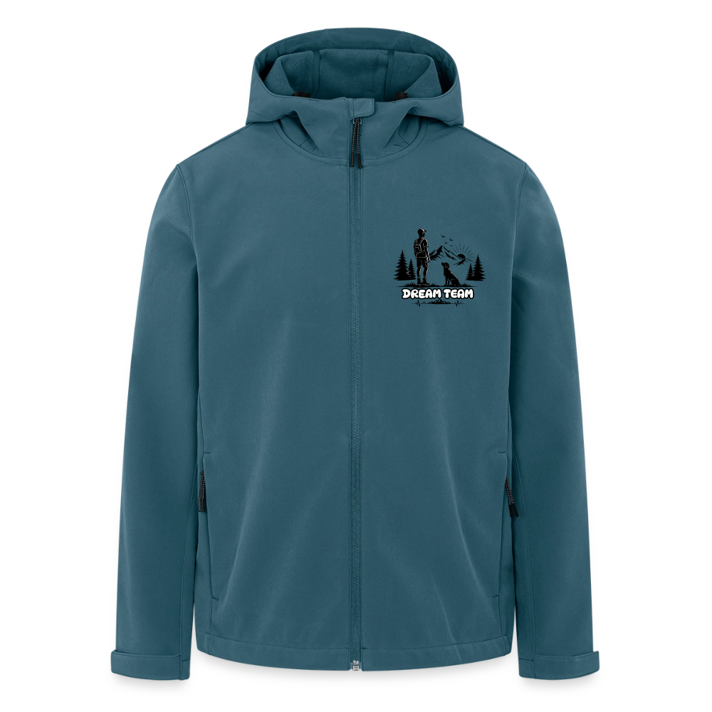 Recycelte Männer Softshell-Jacke - Dream Team - Dunkles Petrol