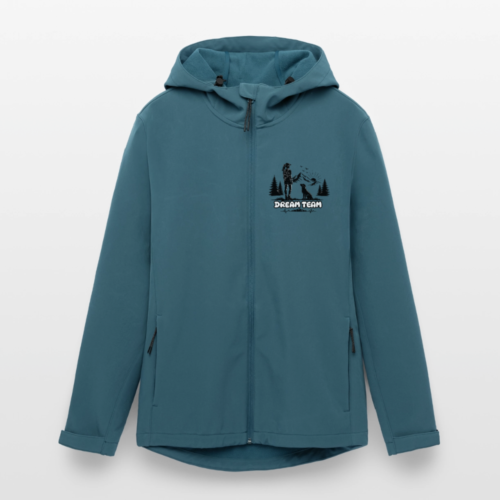 Recycelte Frauen Softshelljacke - Dream Team - Dunkles Petrol