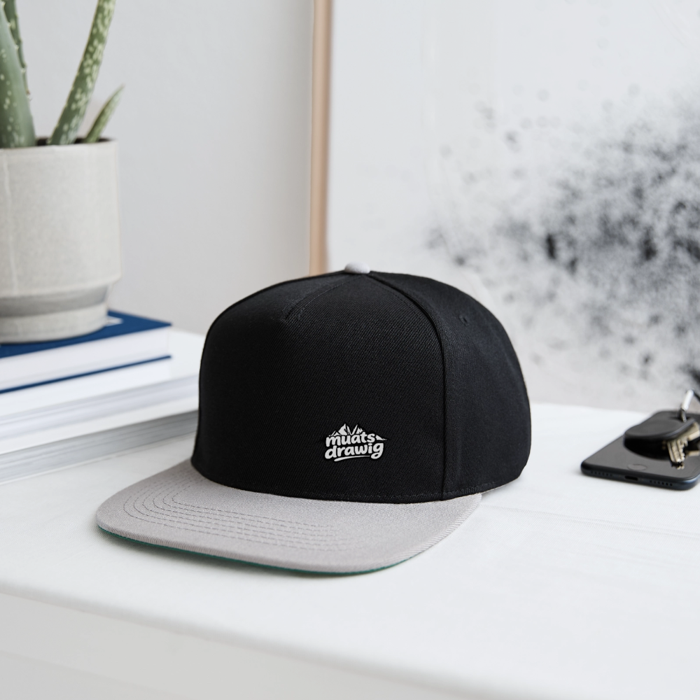Snapback Cap Unisex - muats drawig - Schwarz/Grau