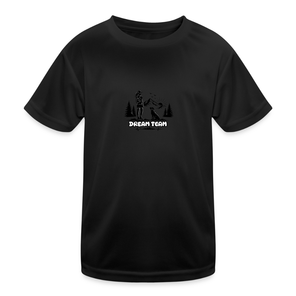 Kinder Funktions-T-Shirt Mädchen - Dream Team - Schwarz