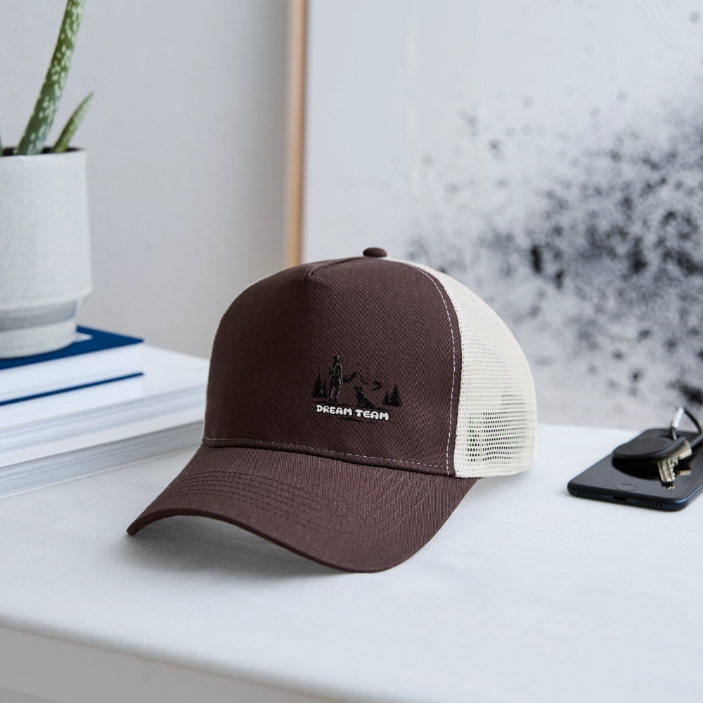 Männer Trucker Cap Unisex - Dream Team - Braun/Beige