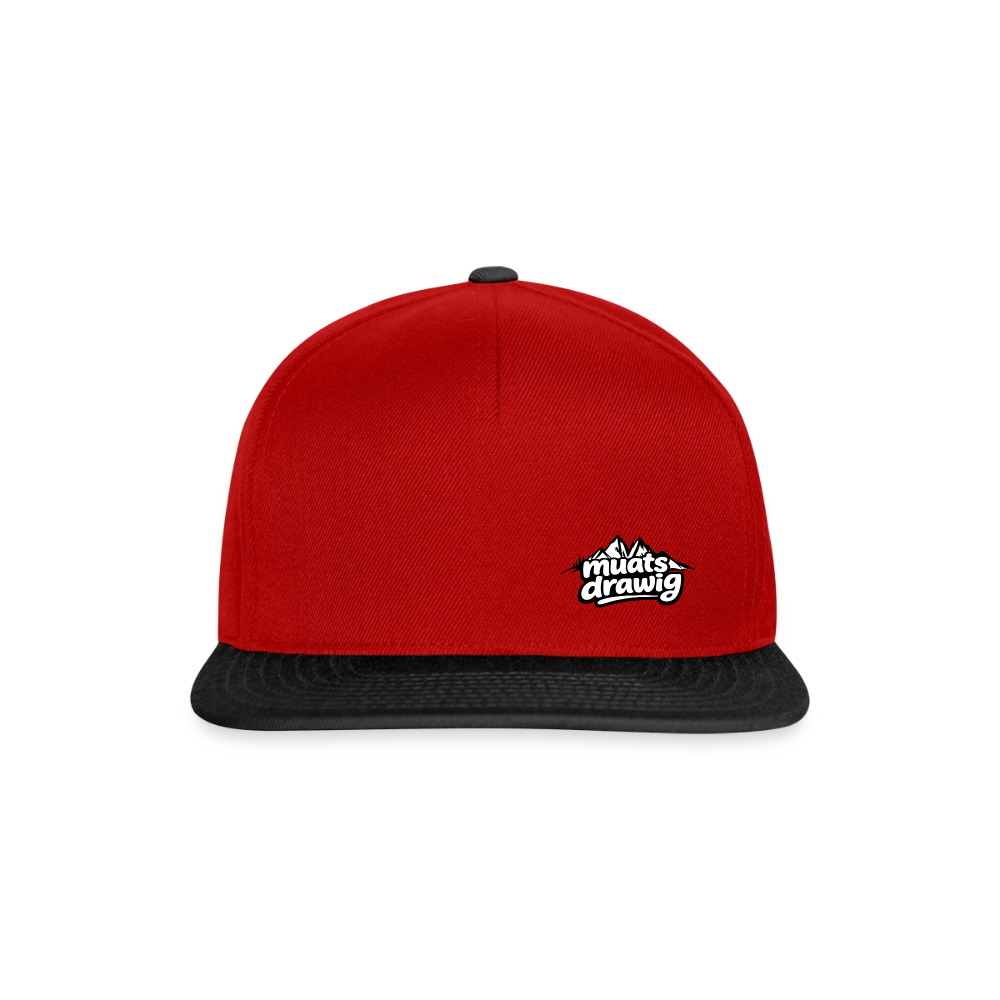 Snapback Cap Unisex - muats drawig - Rot/Schwarz