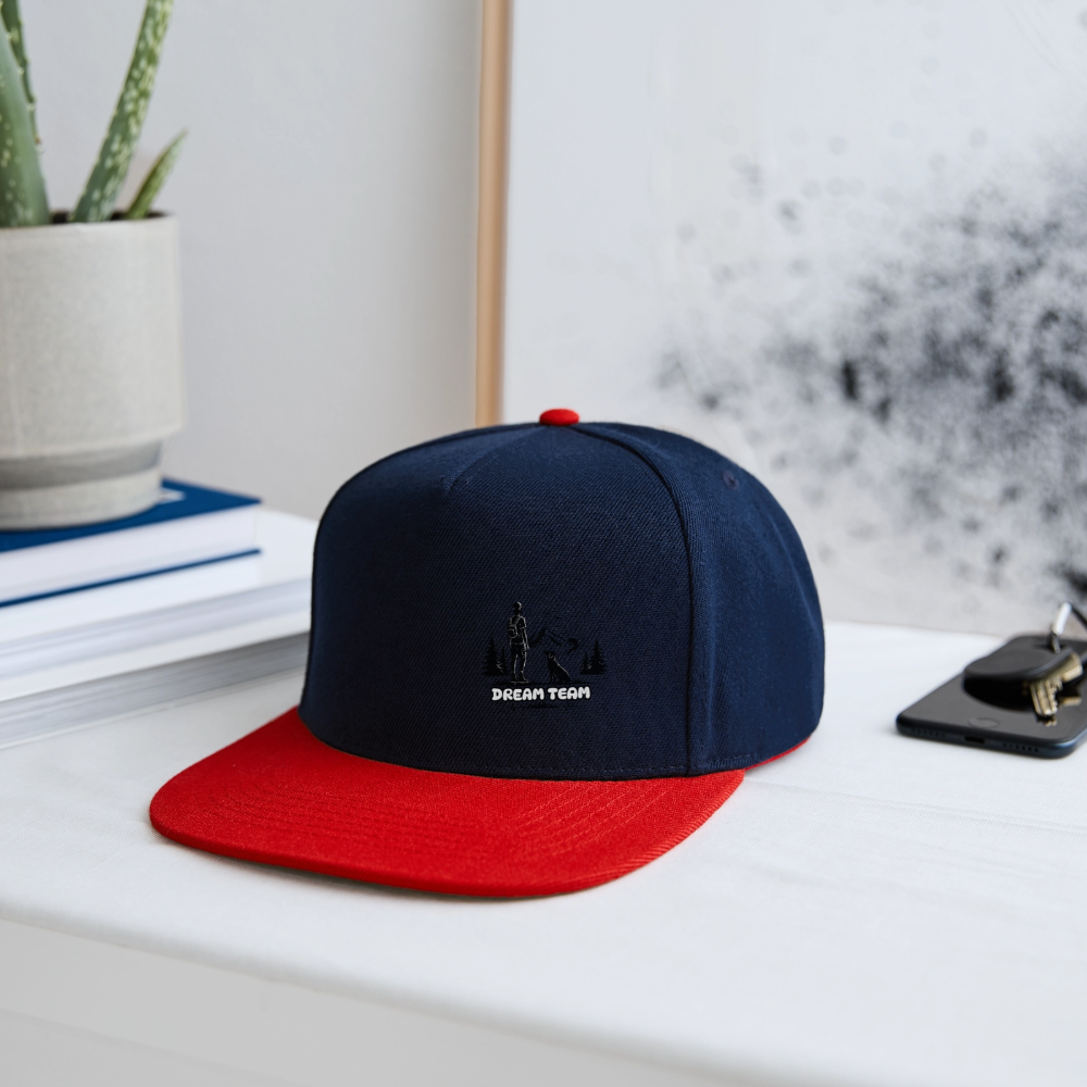Männer Snapback Cap Unisex - Dream Team - Navy/Rot