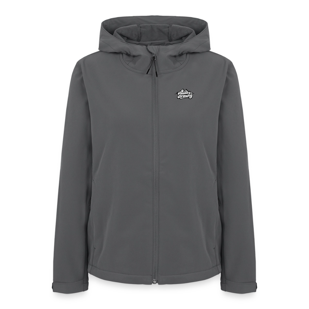 Recycelte Frauen Softshelljacke - muats drawig - Anthrazit