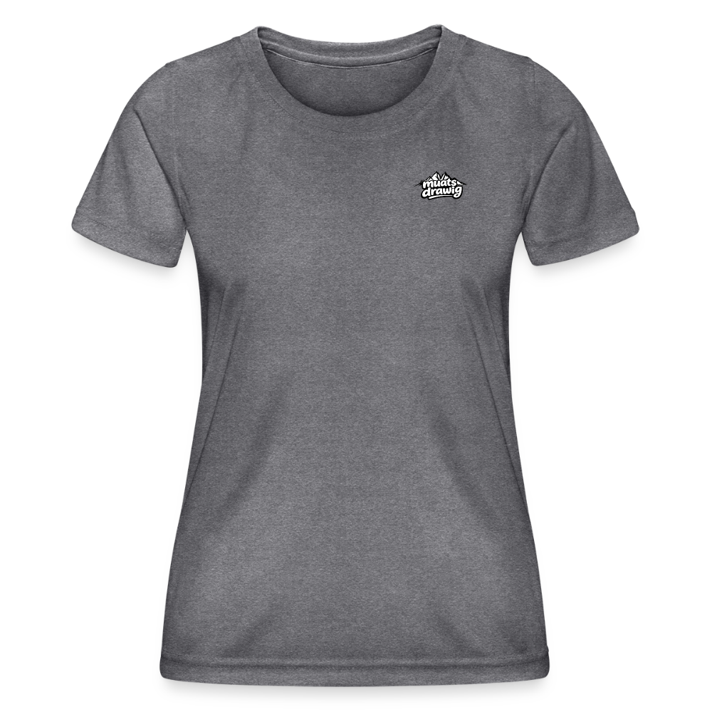 Funktions-T-Shirt Frauen - muats drawig - dunkle Melange 