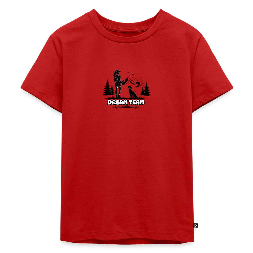 Kinder Premium T-Shirt Mädchen - Dream Team - Rot