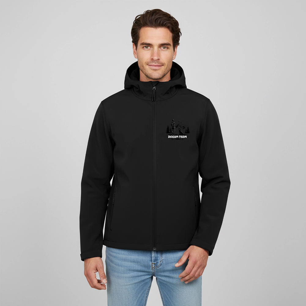 Recycelte Männer Softshell-Jacke - Dream Team - Schwarz