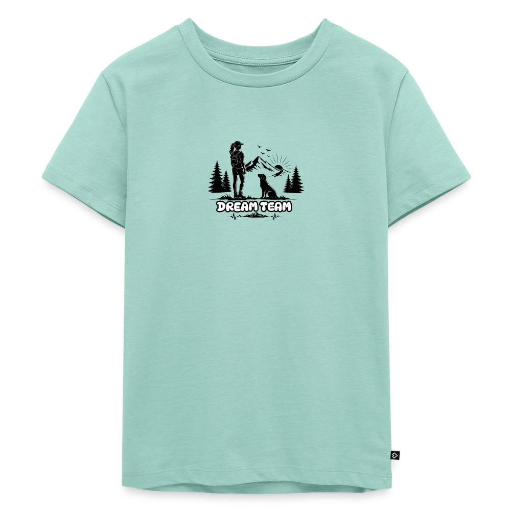 Kinder Premium T-Shirt Mädchen - Dream Team - Mint 