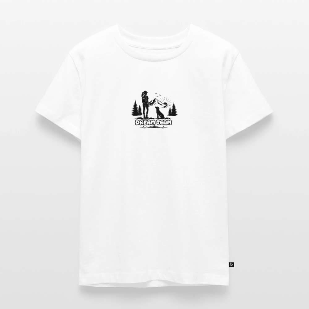 Kinder Premium T-Shirt Mädchen - Dream Team - Weiß