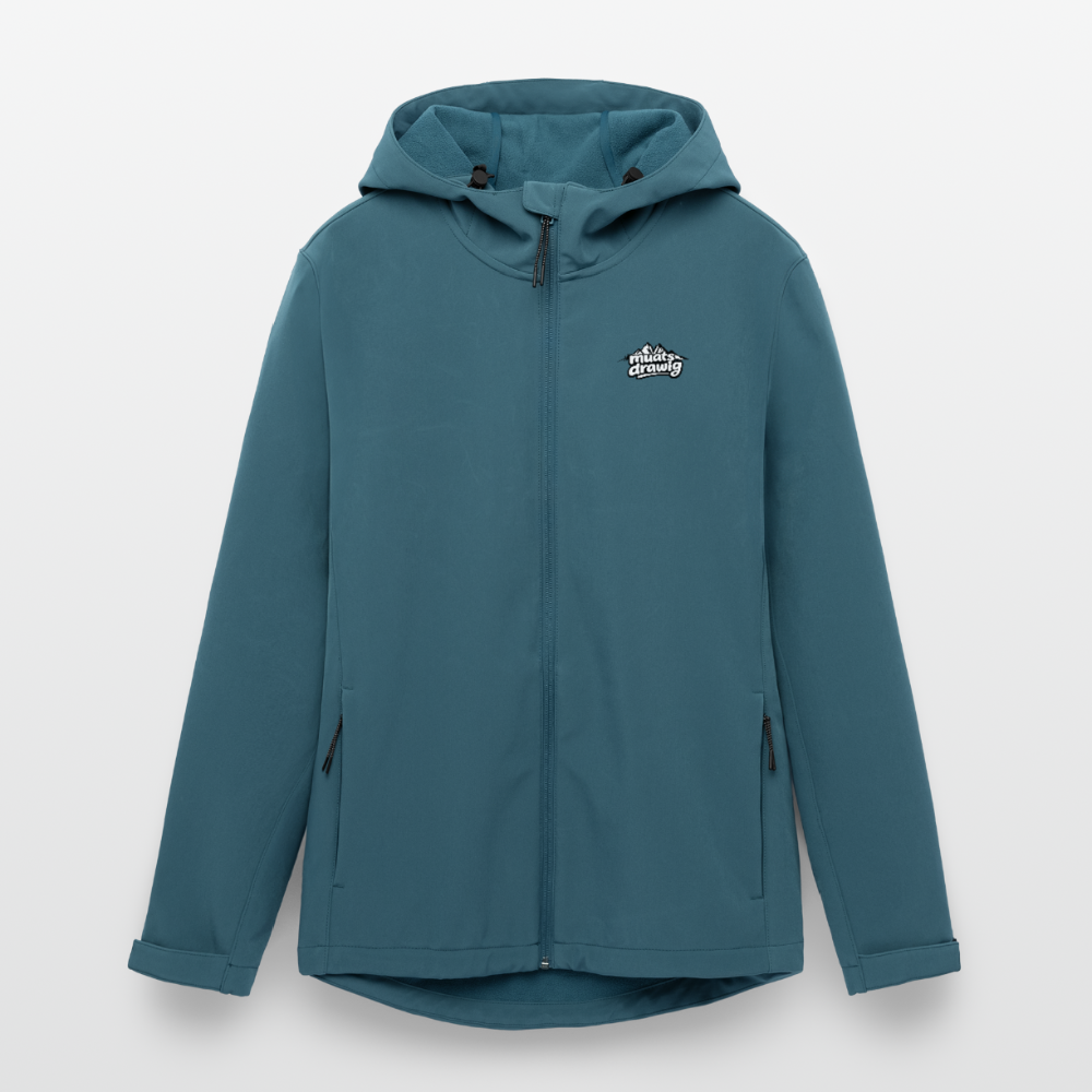 Recycelte Frauen Softshelljacke - muats drawig - Dunkles Petrol