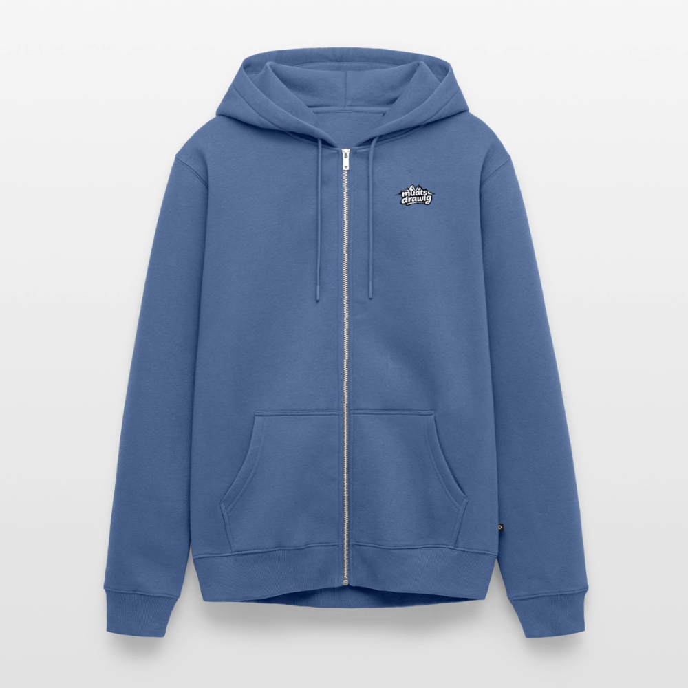Männer Premium Kapuzenweste - muats drawig - Taubenblau