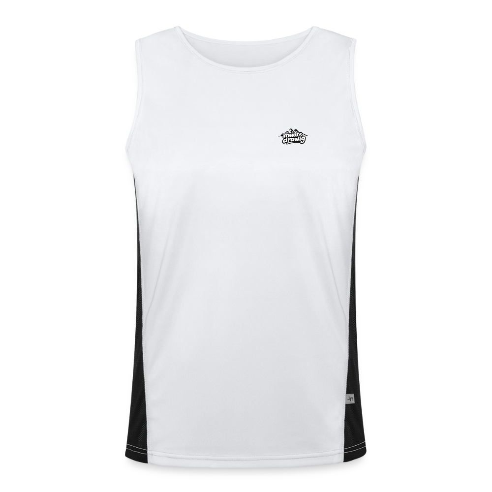 Funktionelles Kontrast-Tank Top für Männer - muats drawig - Weiß/Schwarz