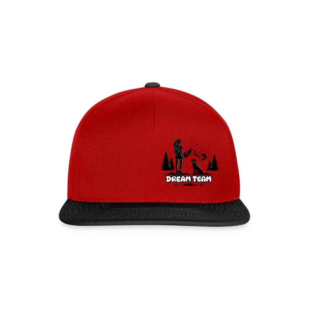 Frauen Snapback Cap Unisex - Dream Team - Rot/Schwarz