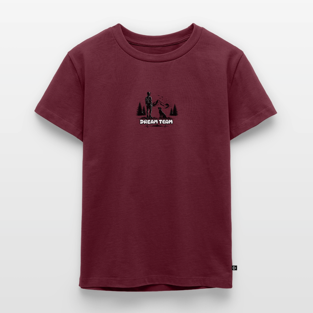Kinder Premium T-Shirt Jungs - Dream Team - Burgunderrot