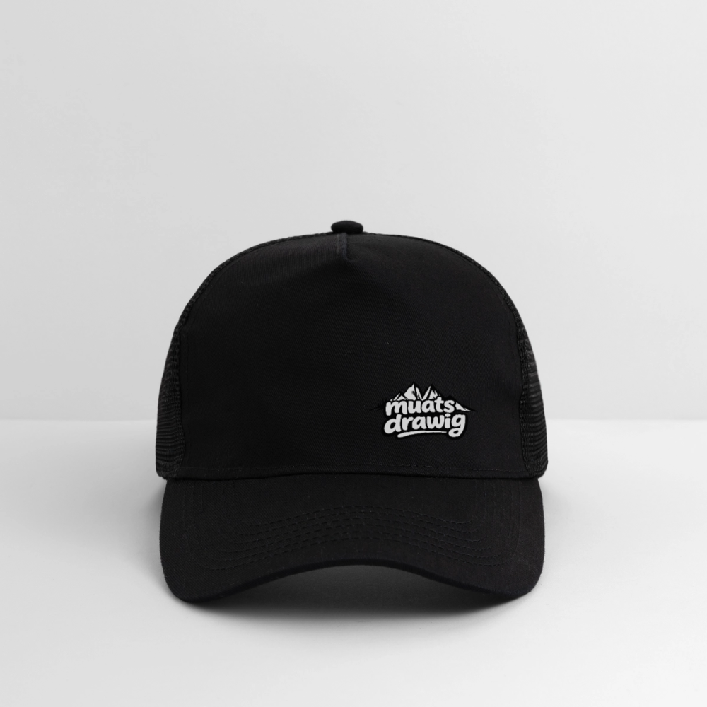 Trucker Cap Unisex - muats drawig - Schwarz/Schwarz