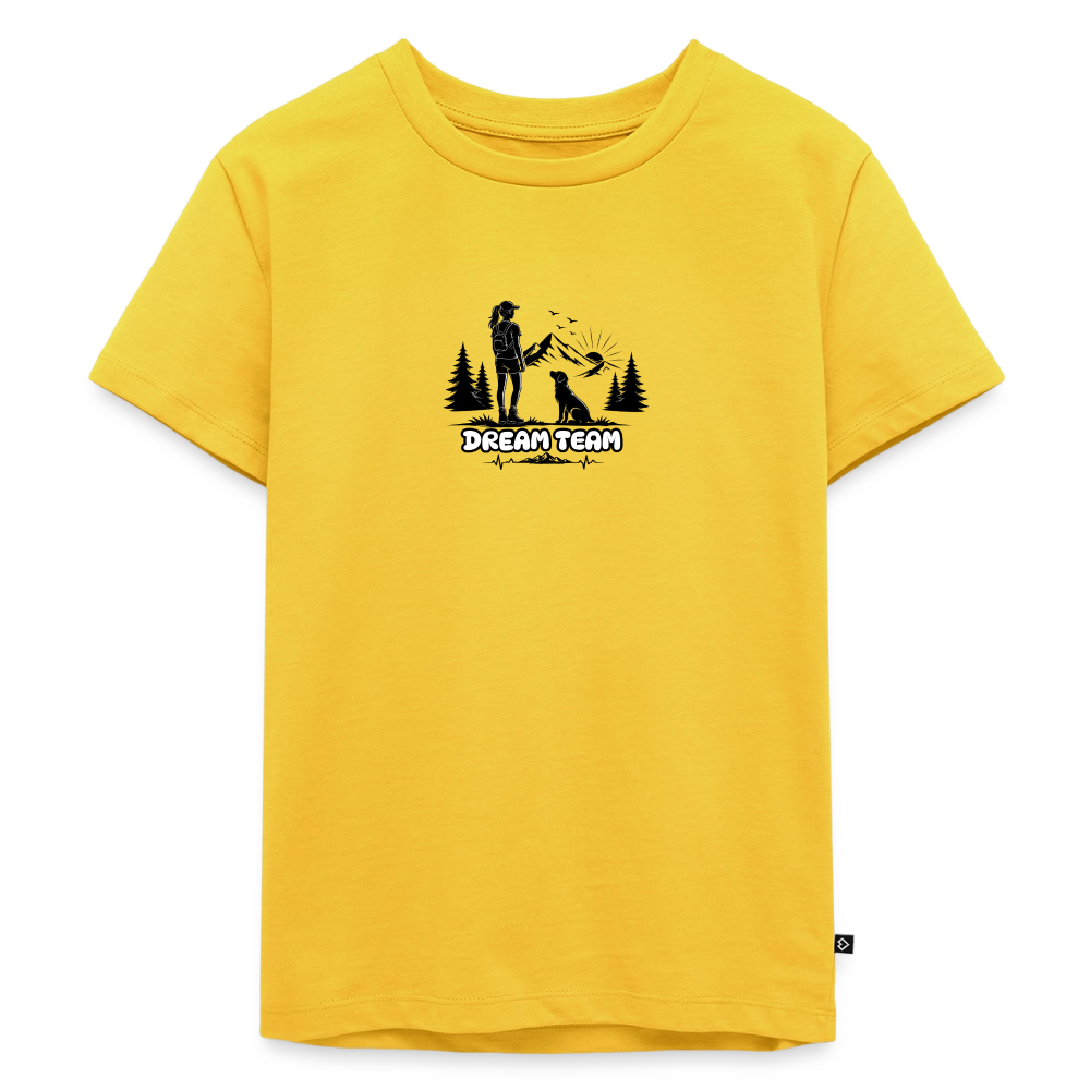 Kinder Premium T-Shirt Mädchen - Dream Team - Sonnengelb
