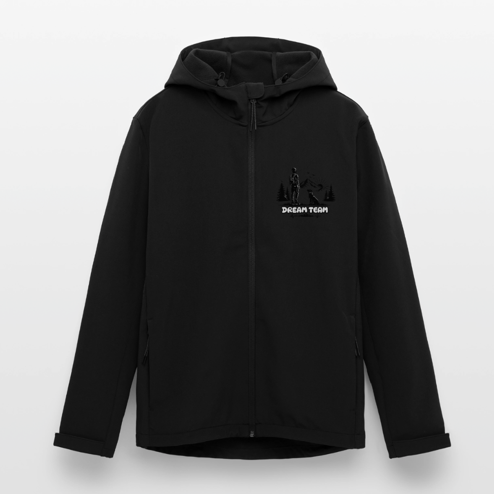 Recycelte Männer Softshell-Jacke - Dream Team - Schwarz