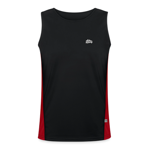 Funktionelles Kontrast-Tank Top für Männer - muats drawig - Schwarz/Rot