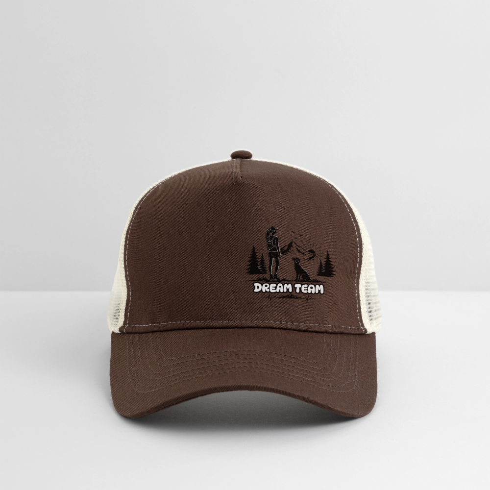 Frauen Trucker Cap Unisex - Dream Team - Braun/Beige