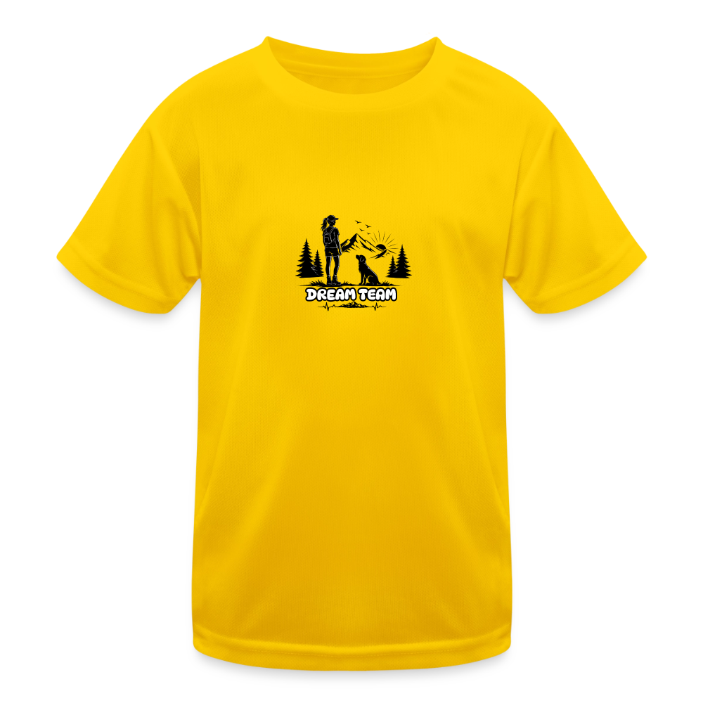Kinder Funktions-T-Shirt Mädchen - Dream Team - Eigelb