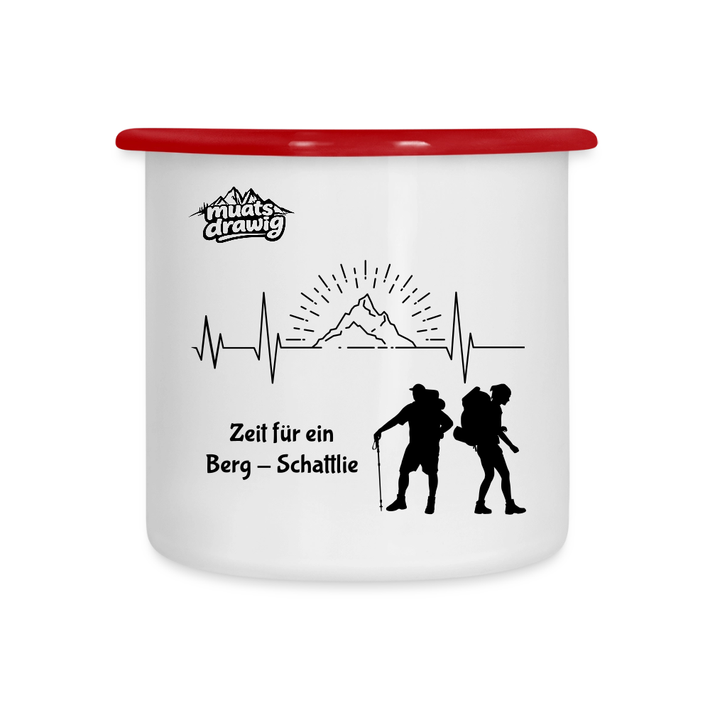 Wander-Tasse Zeit für ein Berg-Schattlie - Weiß/Rot