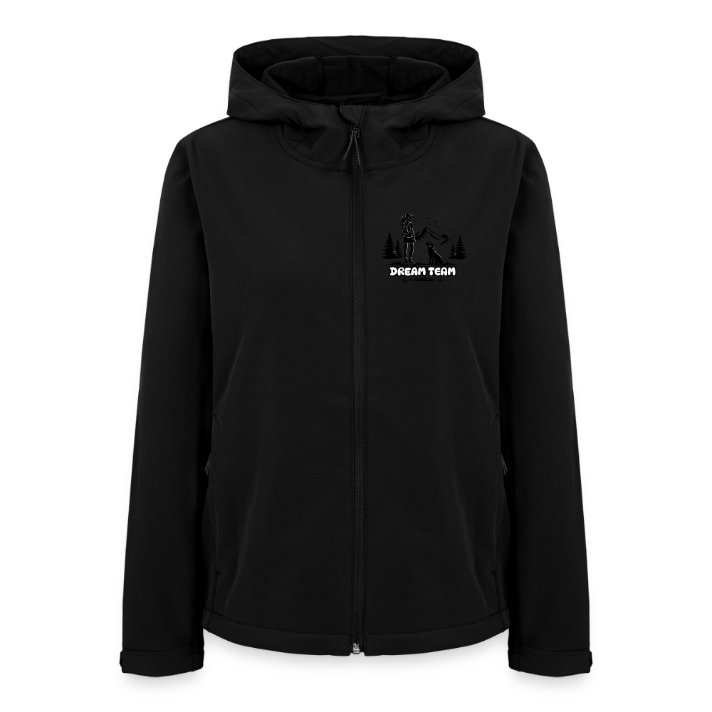Recycelte Frauen Softshelljacke - Dream Team - Schwarz