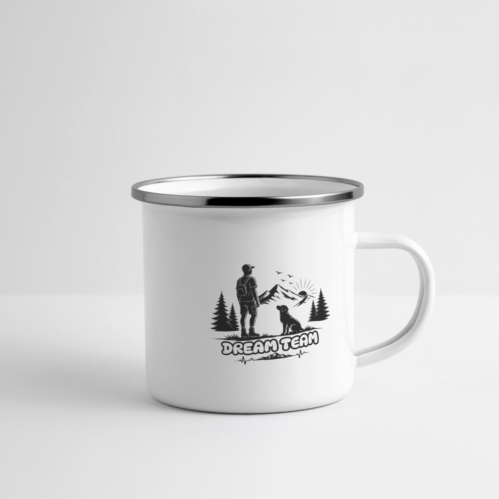 Männer Dream Team Emaille-Tasse - Weiß