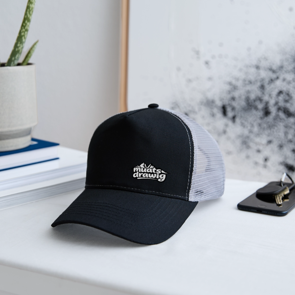 Trucker Cap Unisex - muats drawig - Schwarz/Steingrau