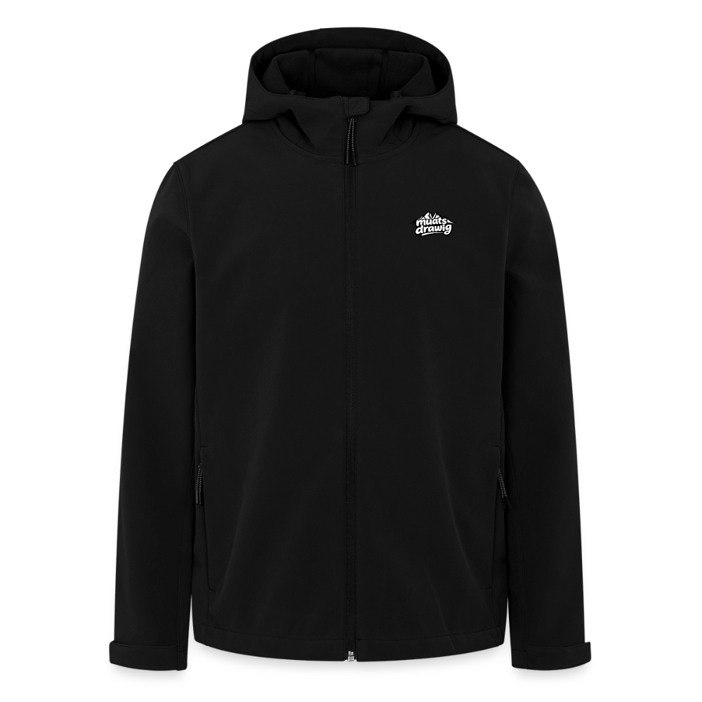 Recycelte Männer Softshell-Jacke - muats drawig - Schwarz