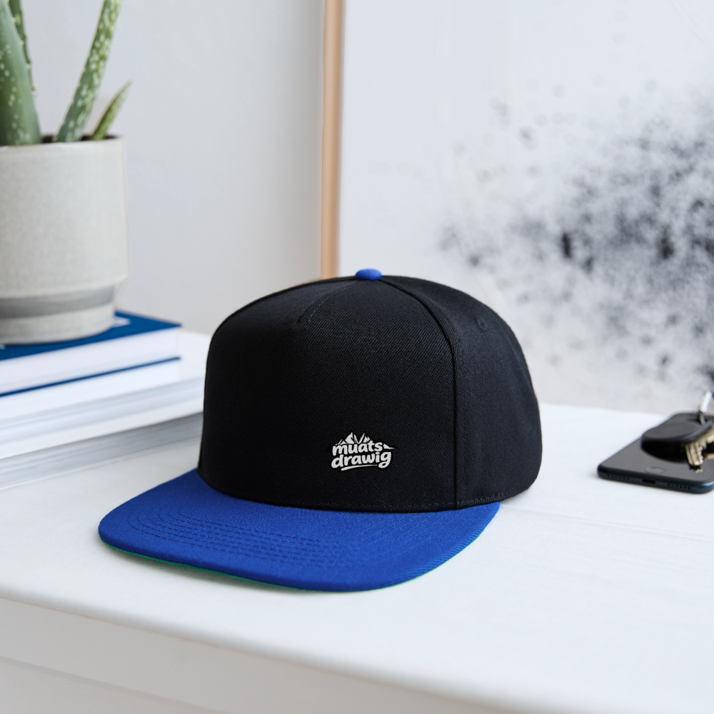 Snapback Cap Unisex - muats drawig - Schwarz/Königsblau