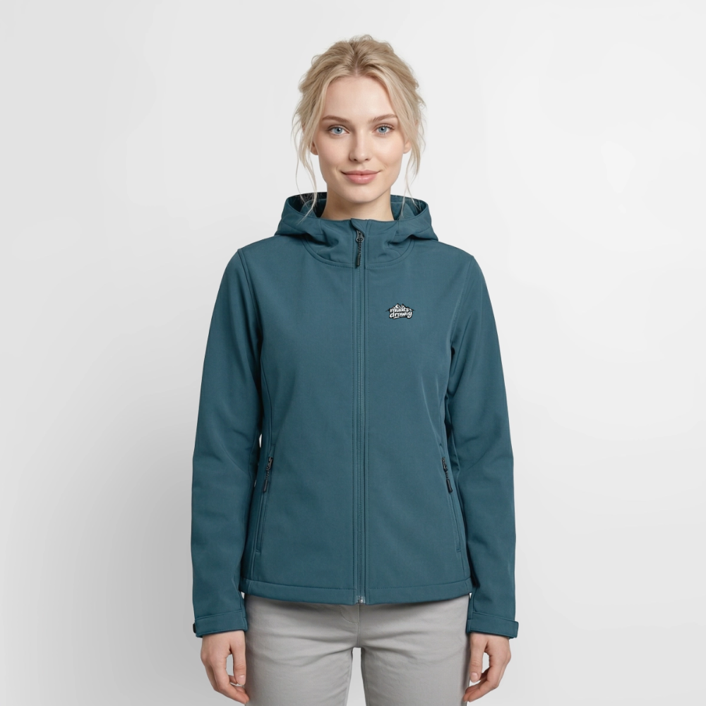 Frauen Recycelte Softshelljacke - muats drawig - Dunkles Petrol