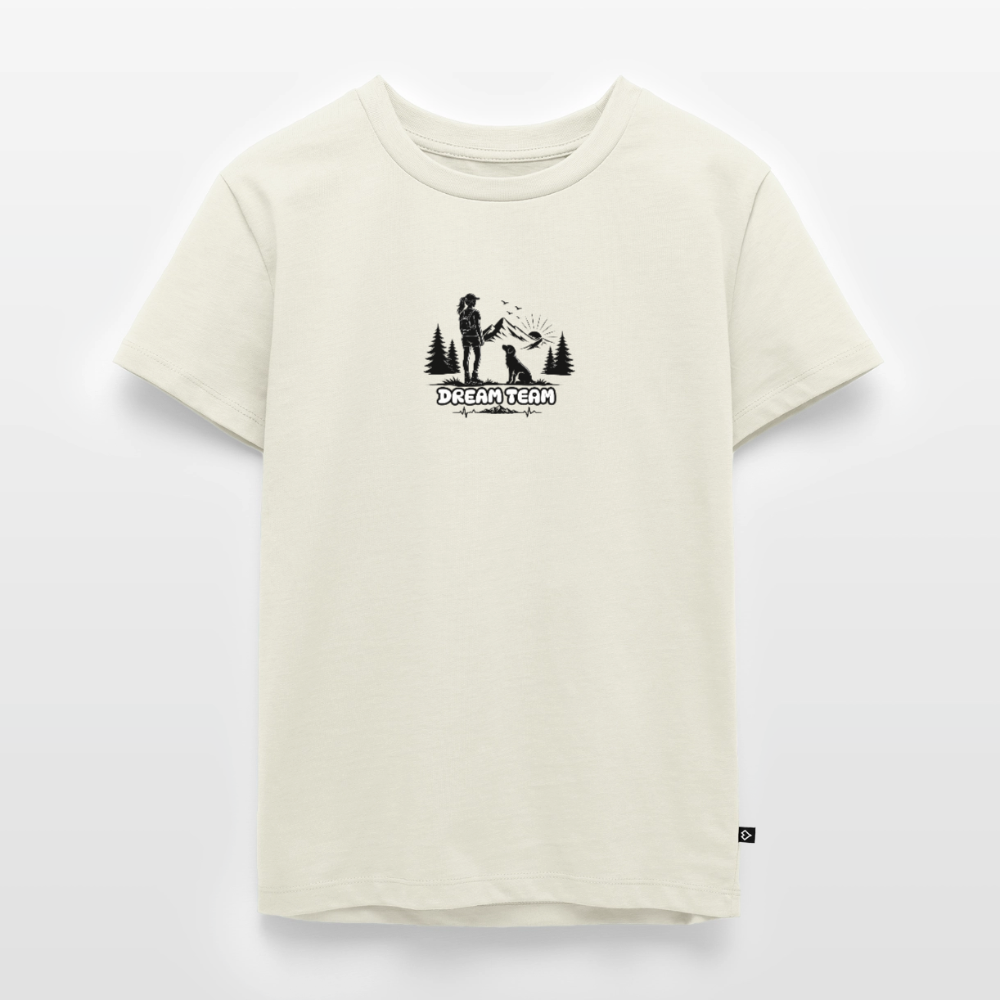 Kinder Premium T-Shirt Mädchen - Dream Team - Naturweiß