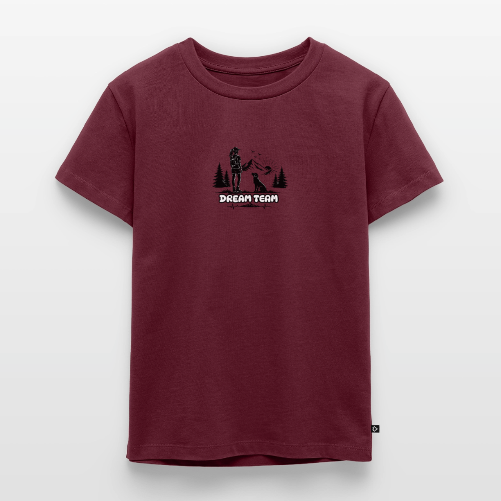 Kinder Premium T-Shirt Mädchen - Dream Team - Burgunderrot