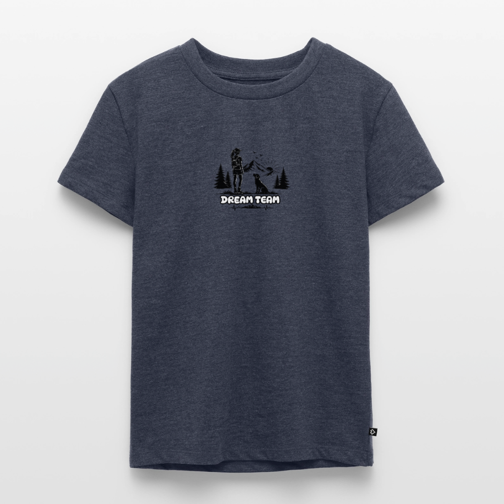 Kinder Premium T-Shirt Mädchen - Dream Team - Jeansblau 