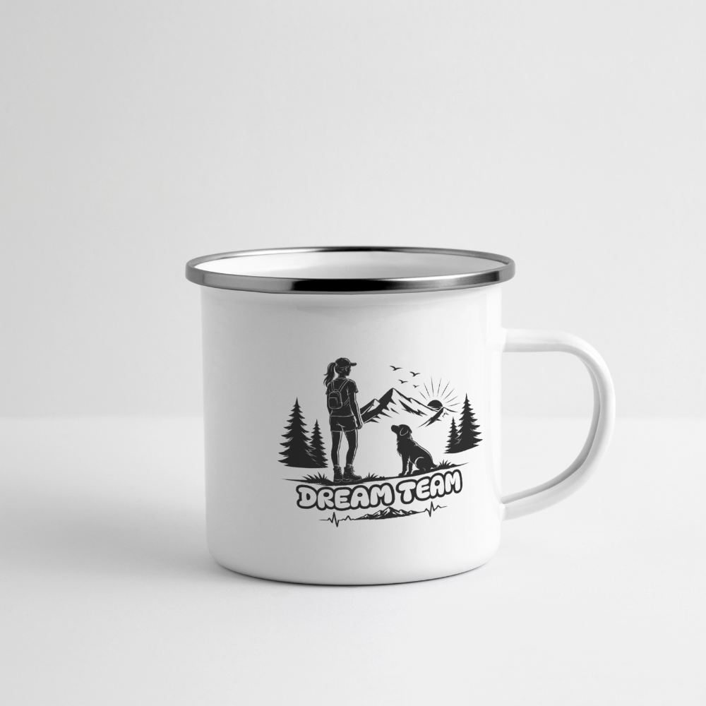 Frauen Dream Team Emaille-Tasse - Weiß